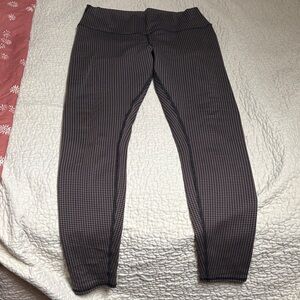 ALO Yoga Black and Dark brown Micro-Print Leggings